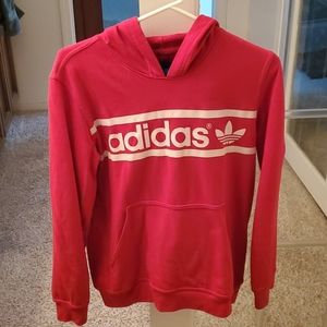 Adidas red hoodie size L
